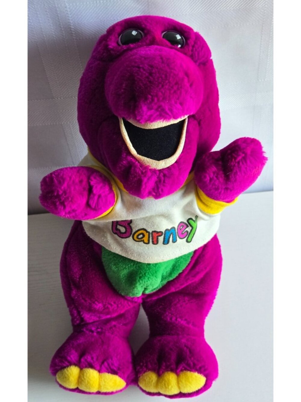 1992 Barney Plush  Purple Dinosaur 12" Tall Dakin The Lyons Group  /With shirt/